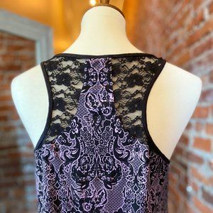 Electric Purple Lace-Back Slip/Nightie